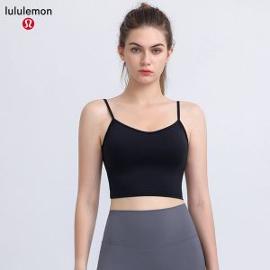 超級人氣 lululemon 女子健身 吊帶上衣 裸感交叉 美背防震 速幹瑜伽 背心女 運動內衣